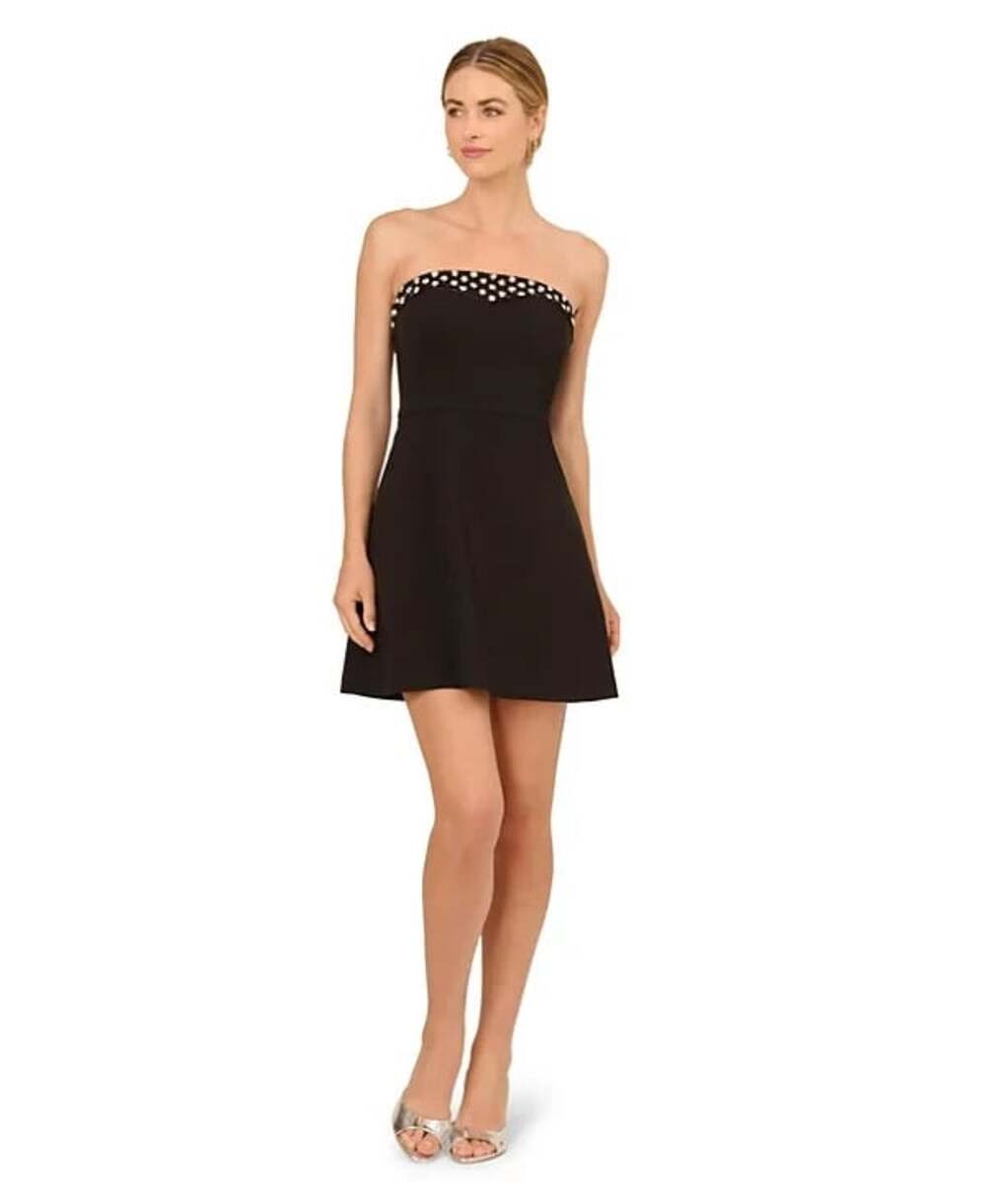 NEW Adrianna Papell Women's 10 Crepe Fit & Flare Mini Dress • Reg Price $370